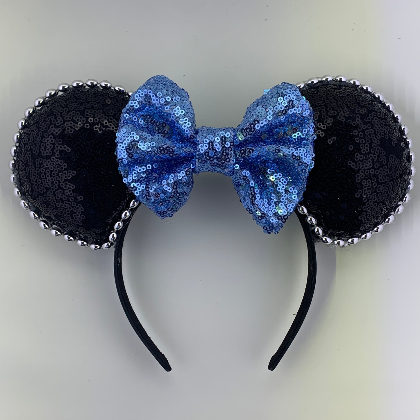 Sequin Ears For Dance Teams (Black Base | Silver Beads)
