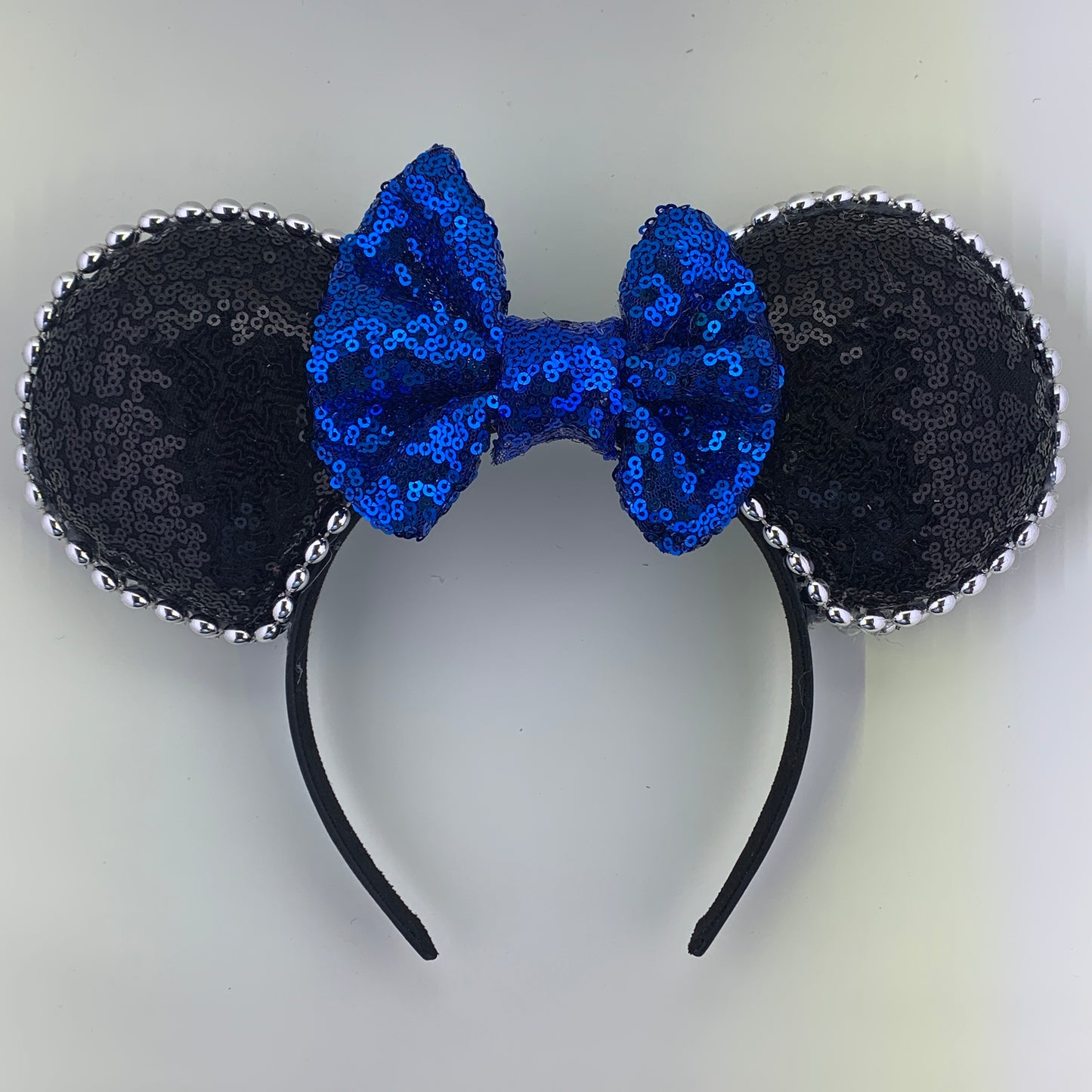 Sequin Ears For Dance Teams (Black Base | Silver Beads)