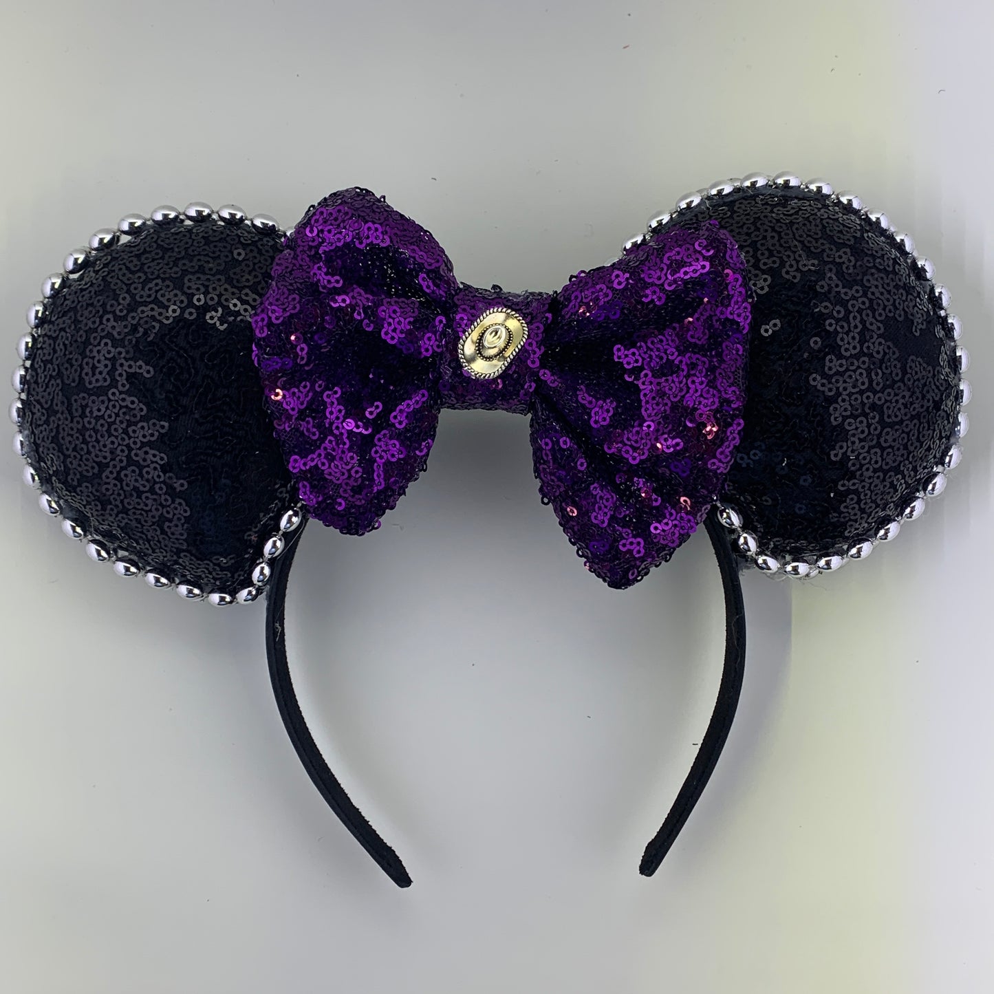Sequin Ears For Dance Teams (Black Base | Silver Beads)