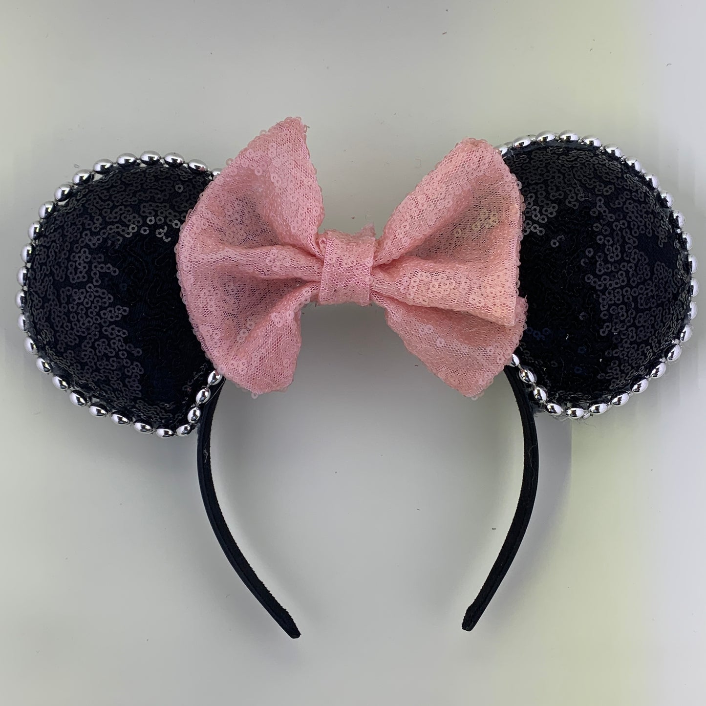 Sequin Ears For Dance Teams (Black Base | Silver Beads)