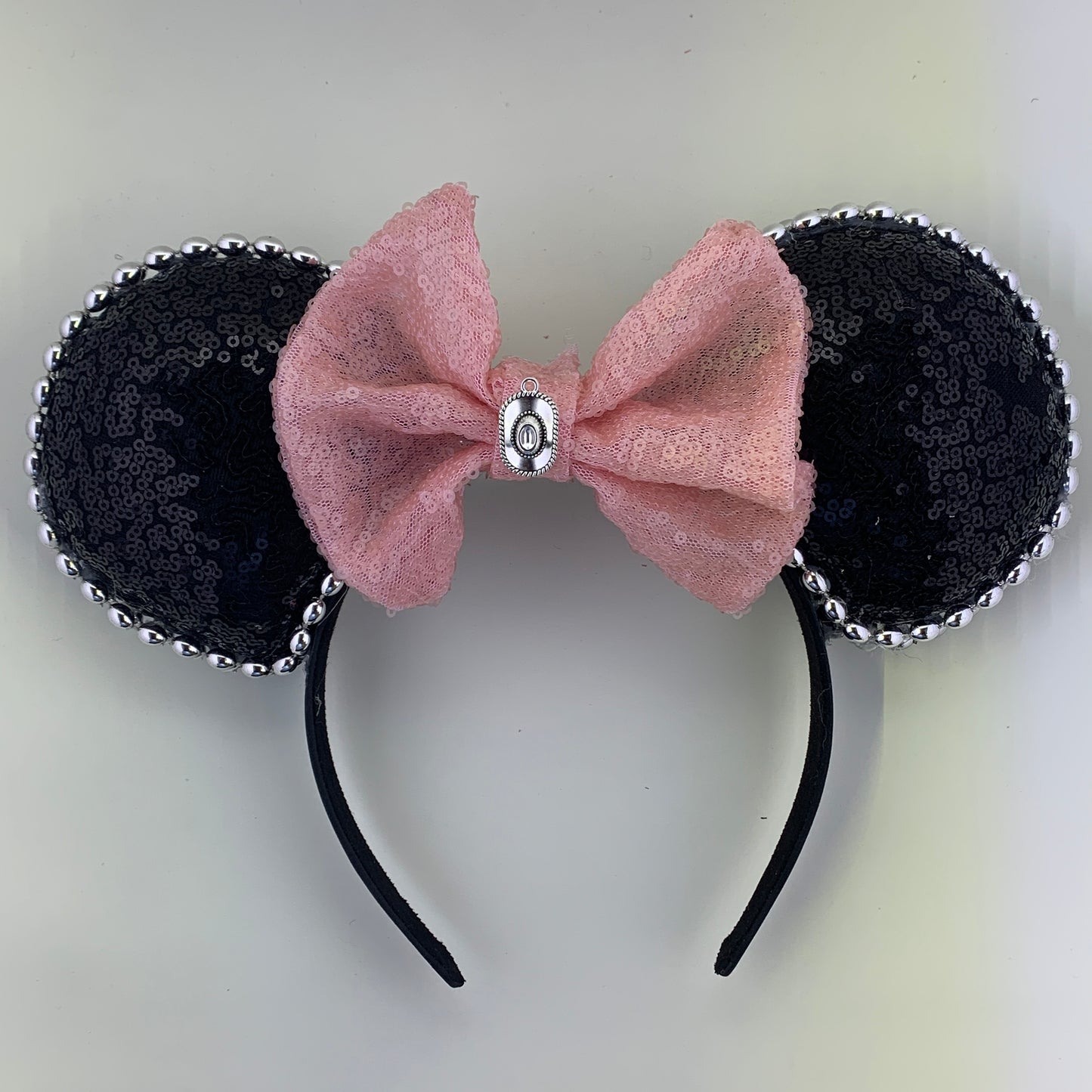 Sequin Ears For Dance Teams (Black Base | Silver Beads)