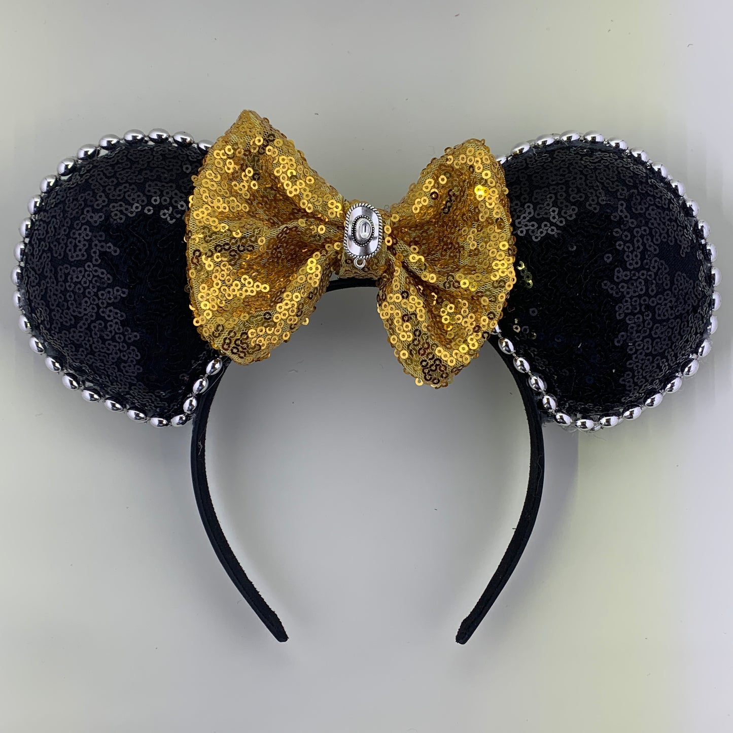 Sequin Ears For Dance Teams (Black Base | Silver Beads)