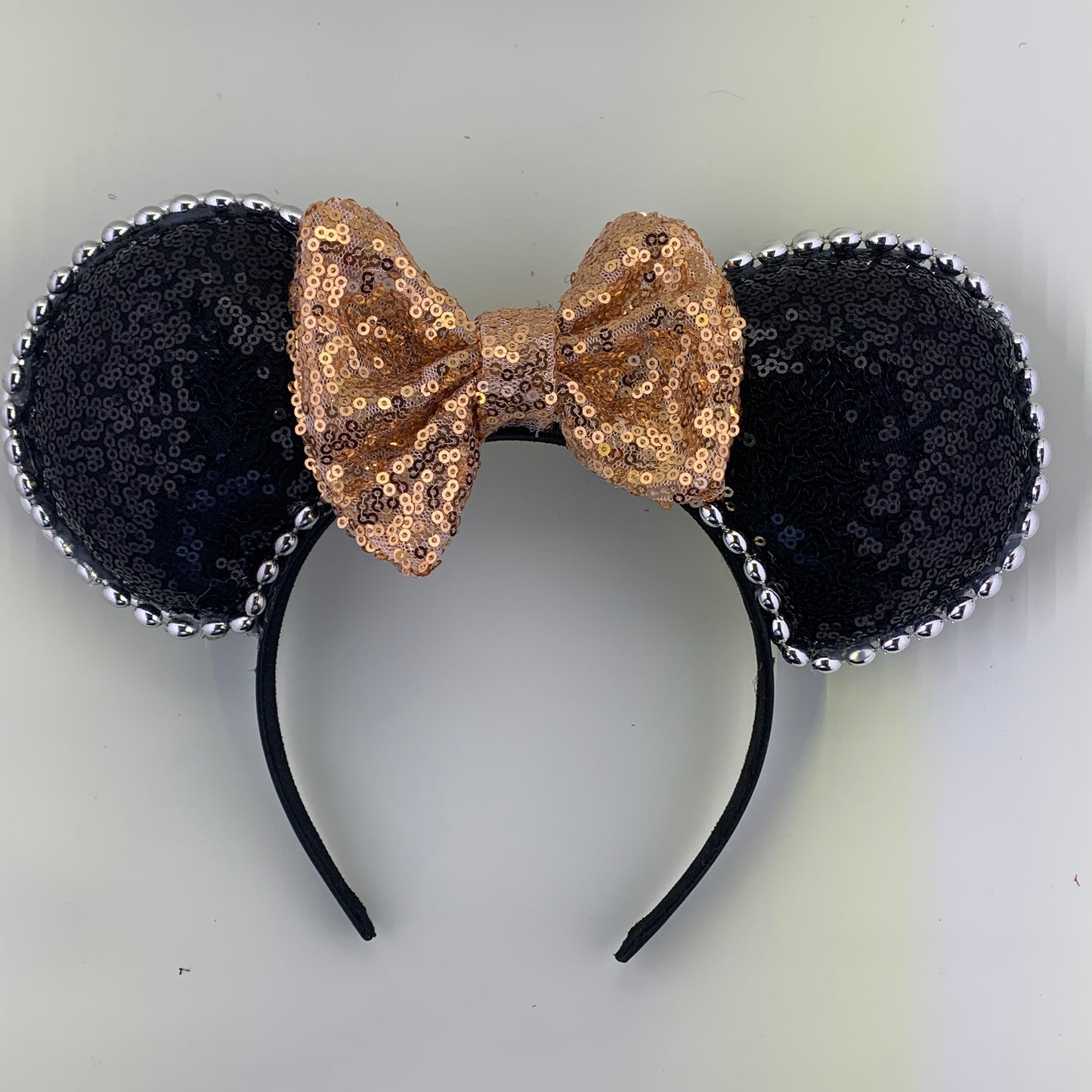 Sequin Ears For Dance Teams (Black Base | Silver Beads)