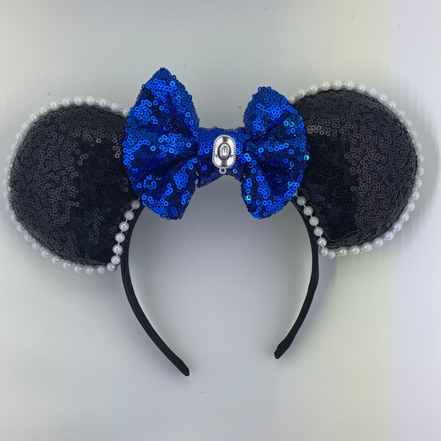 Sequin Ears For Dance Teams (Black Base | White Beads)