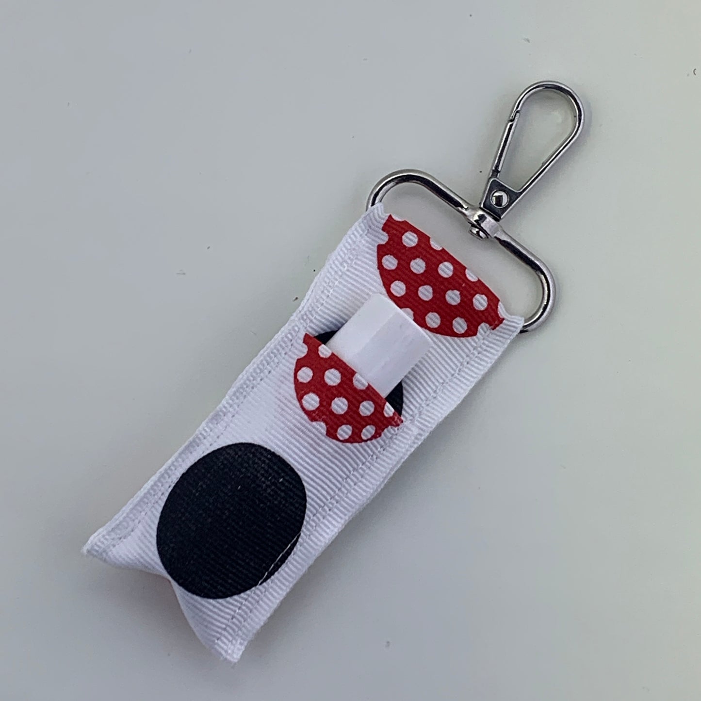 White With Black & Red Dots Chapstick/Lipstick Holder