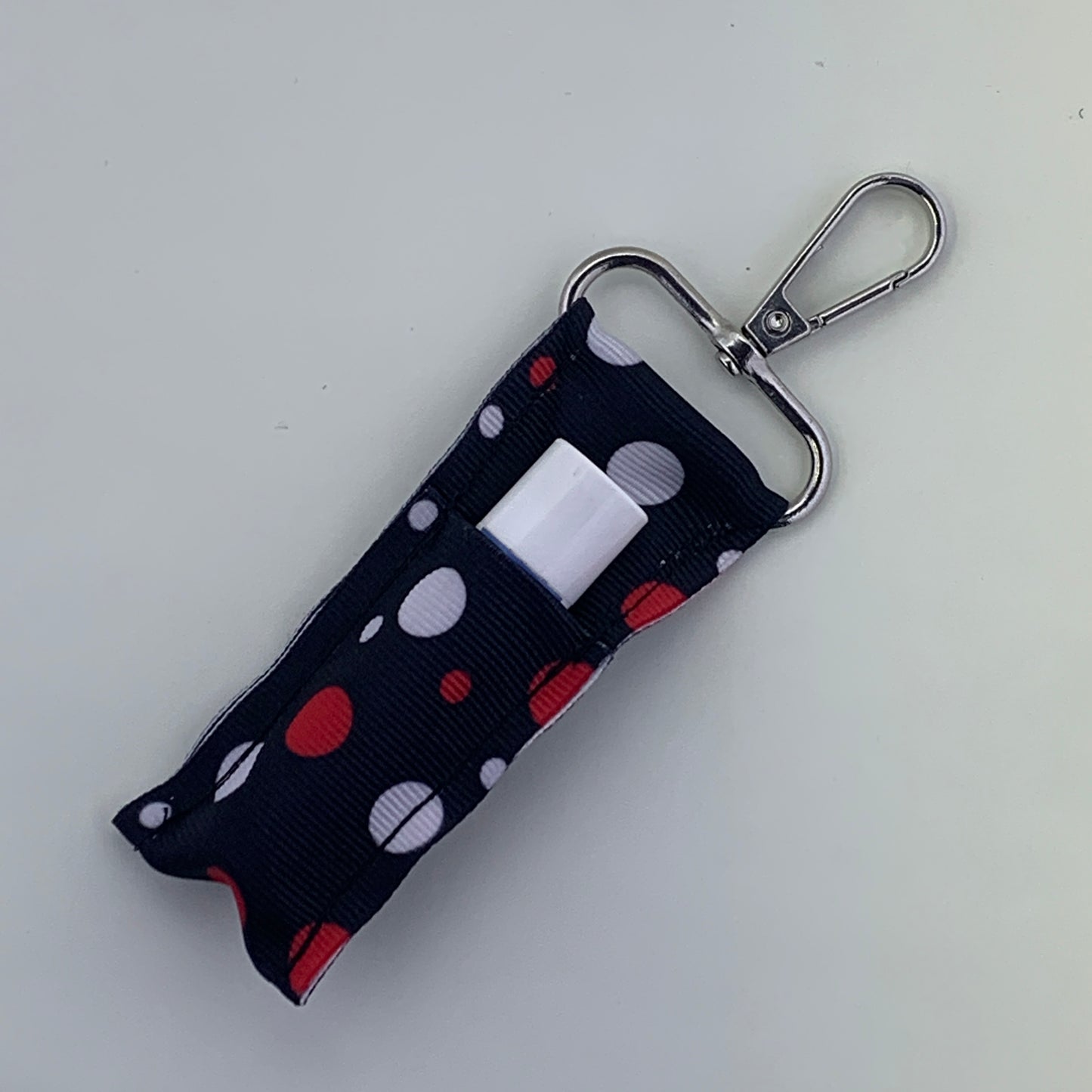 Black With Red & White Dots Chapstick/Lipstick Holder