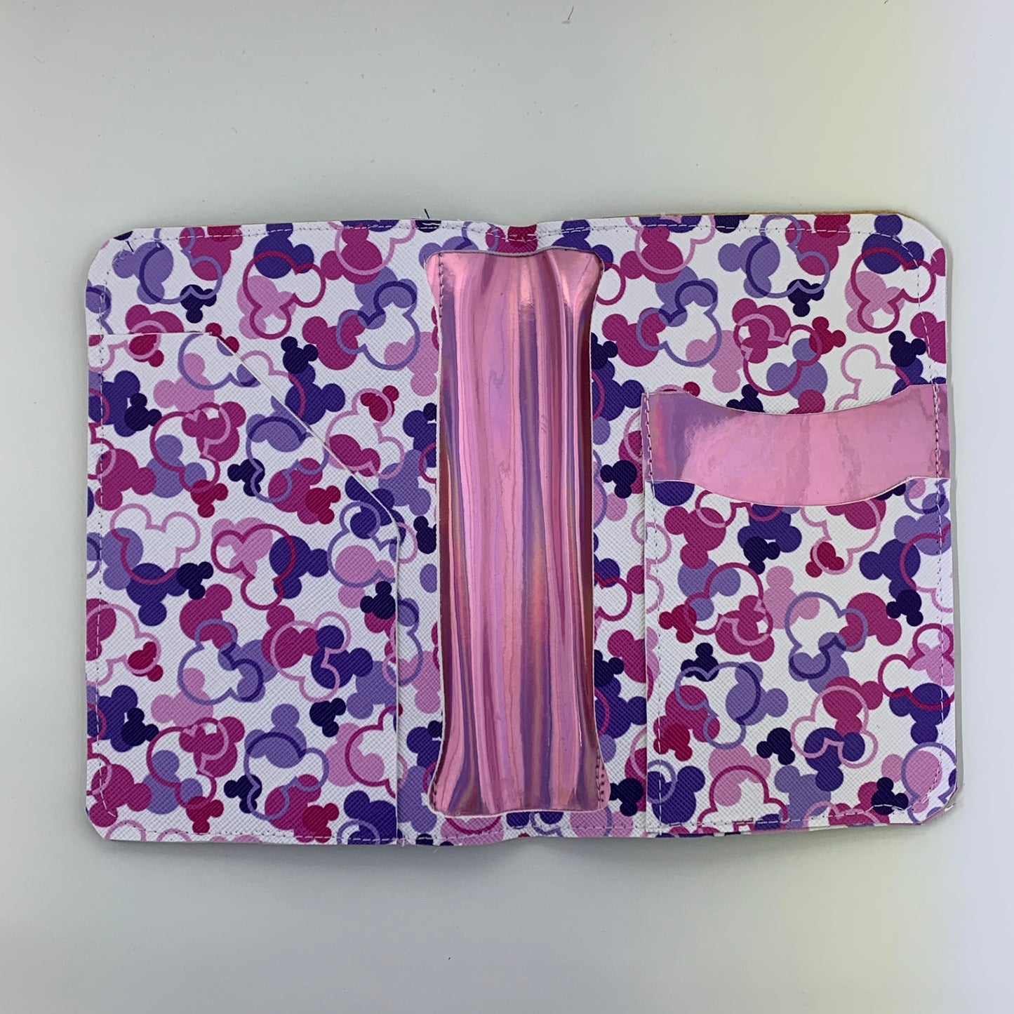 Pink & Purple Fetti Mini Passport Cover (2 Card Slots & 1 Side Flap)
