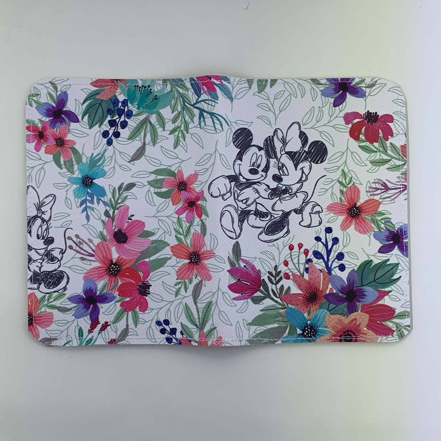 Sketch Floral Passport Holder (2 Card Slots & 1 Side Flap)