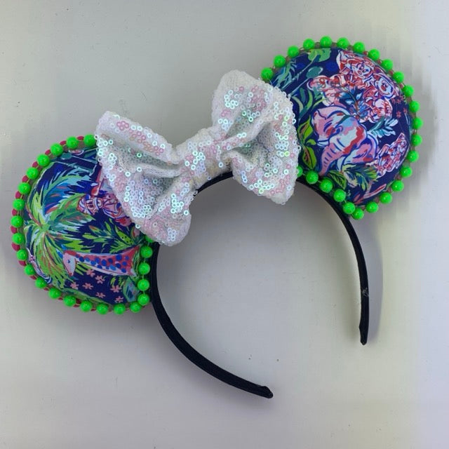 Inspired Animal Kingdom Navy w/ Opal Bow Ears