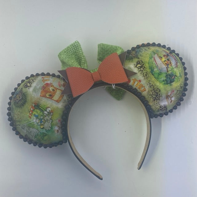 Jungle Cruise Green w/ Light Green Bow Ears