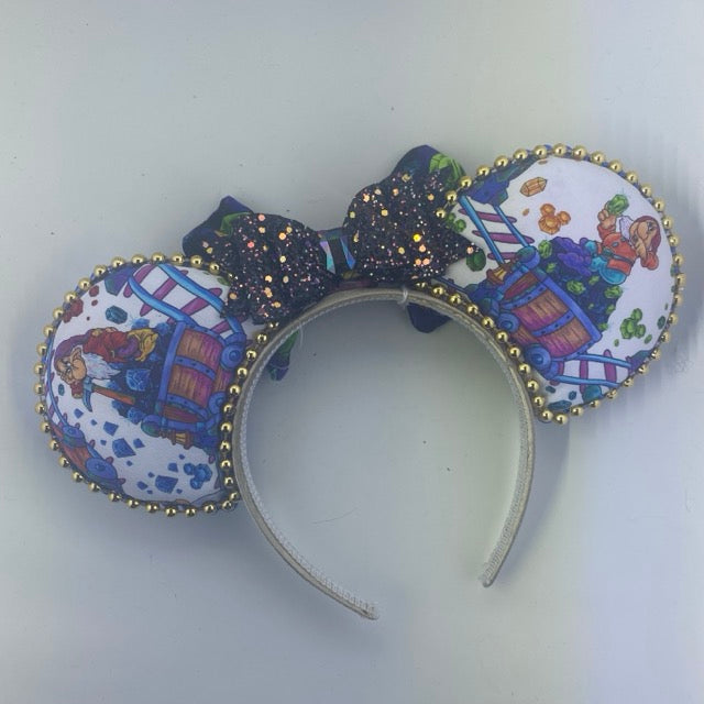 Mine Train White w/ Gem Bows Ears
