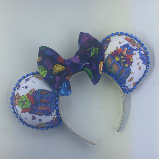 Mine Train White w/ Gem Bows Ears