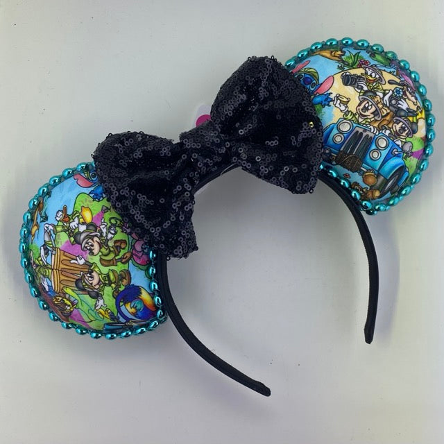 Safari Adventure Blue w/ Black Bow Ears