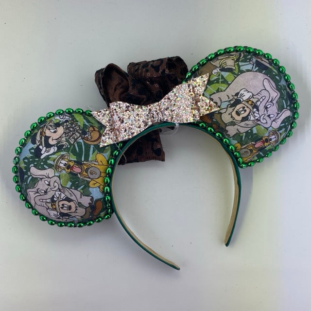 Safari Mouse w/ Brown Ribbon Bow Ears