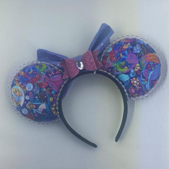 Stroke of Midnight Mice w/ Blue Satin Bow Ears