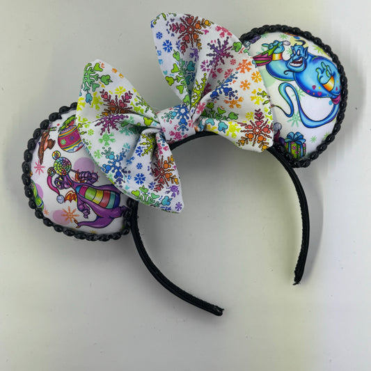 LF Christmas Characters w/ Colorful Snowflakes Bow Ears