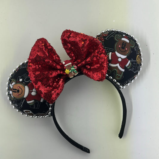 Ginger Mouse Black w/ Red Bow Ears