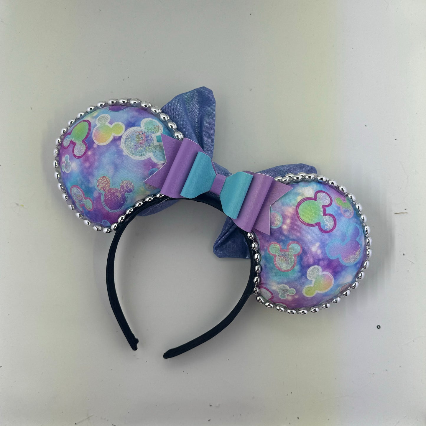 Bokeh Blue w/ Blue Holographic Bow Ears