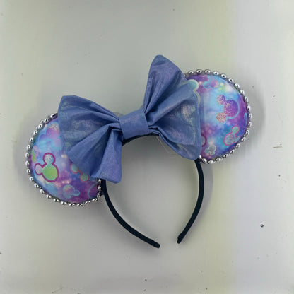 Bokeh Blue w/ Blue Holographic Bow Ears