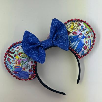 Bibbidy Bobbidy w/ Mause Swirls Navy Bow Ears