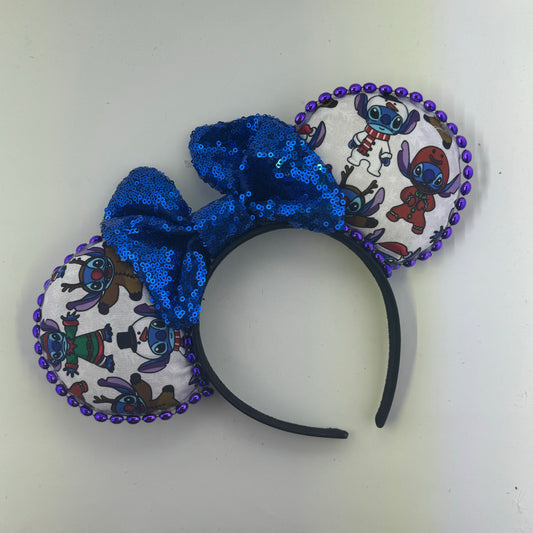 Christmas Stitch w/ Royal Blue Bow Ears