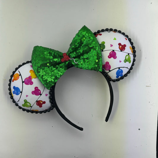 Christmas Elements Lights w/ Green Bow Ears