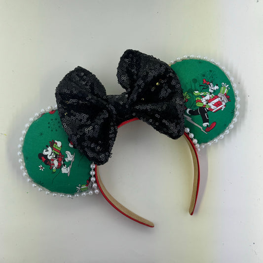 Christmas Characters Green w/ Black Bow Ears