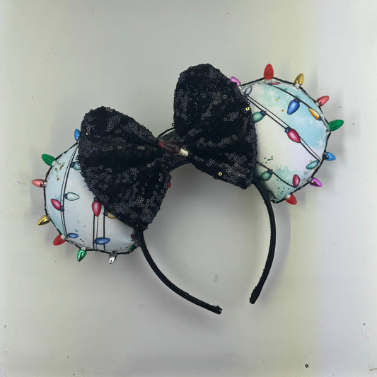 Advent Christmas Lights w/ Black Bow 1 Ears