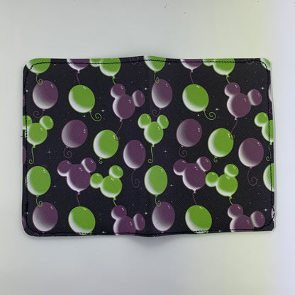 Green & Purple Balloons Passport Cover (2 Card Slots & 1 Side Flap)