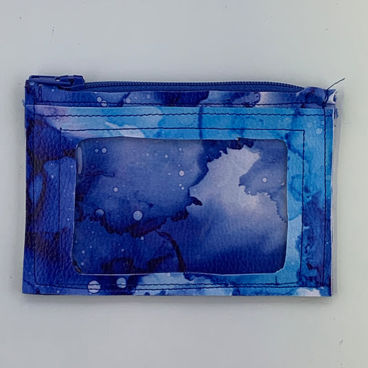 Alcohol Ink Blue ID Wallet