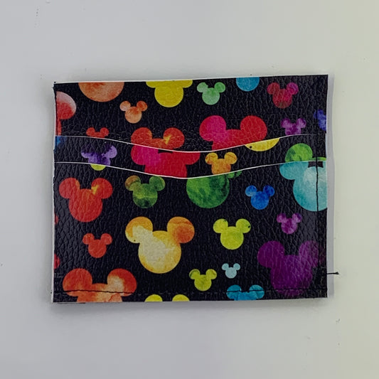 Mouse Heads On Black Five Pocket Card Holder