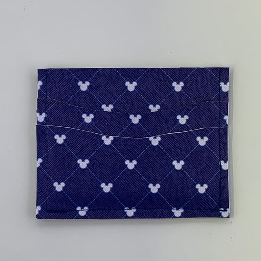 Quilt Blue With White Five Pocket Card Holder