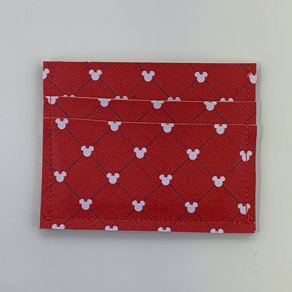 Quilt Red With White Five Pocket Card Holder